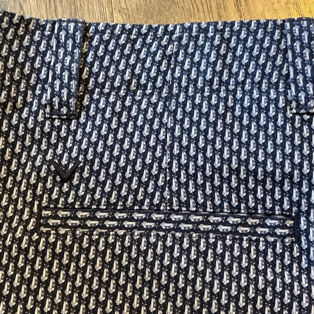 Callaway Men's Navy Patterned Flat Front Shorts